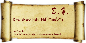 Draskovich Hümér névjegykártya